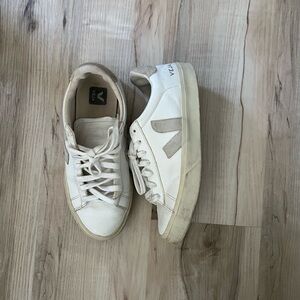 Veja White and Gray Casual Sneakers